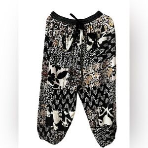 Black #23 NWT 100% rayon patchwork jogger bottom pants